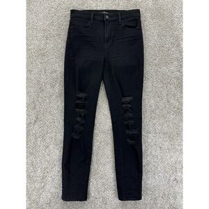 J. Brand Jeans Womens 27 Black‎ Heart Maria High Rise Skinny Ankle Indie Sleaze
